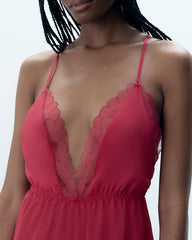 Luxury Satin Teddy Pink Romantic Lingerie