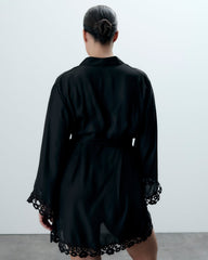 Chiffon Kimono with Romantic Embroidered Hem