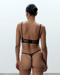 Polka Dot Longline Bra Sheer Mesh Lingerie