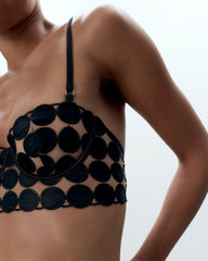 Polka Dot Longline Bra Sheer Mesh Lingerie